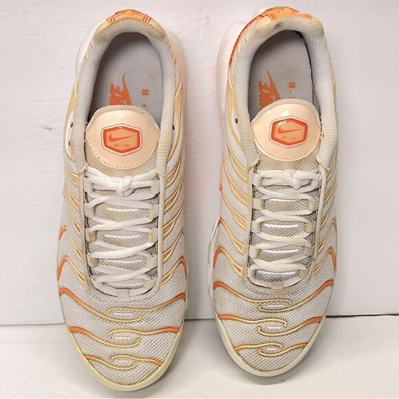 Nike Womens Air Max Plus Tn Running Shoes in White Atomic Orange 10 - Picture 10 of 13